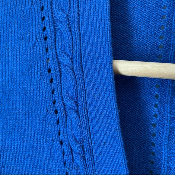 Talbots Blue Boyfriend Cardigan V-Neck Long Sleeve Button Front Size 2X Petite - Picture 6 of 16